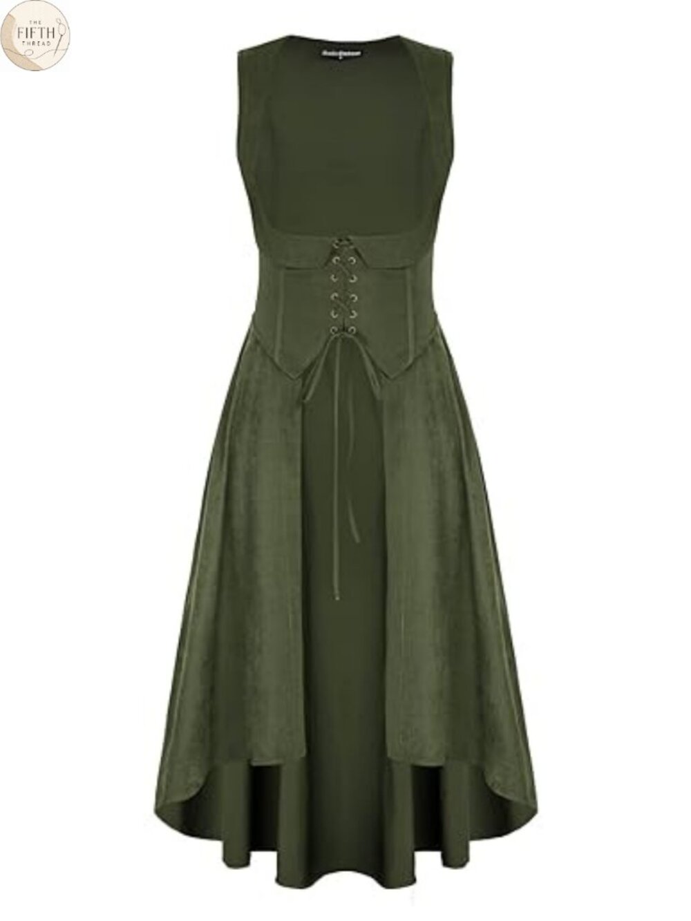 Renaissance Underbust High Low Dress Peasant Sleeveless Costume